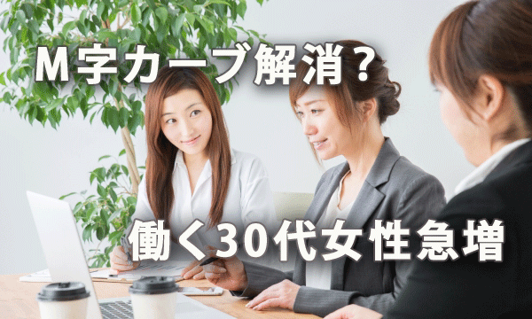 Ｍ字カーブ解消？ 働く30歳代女性が増加中く