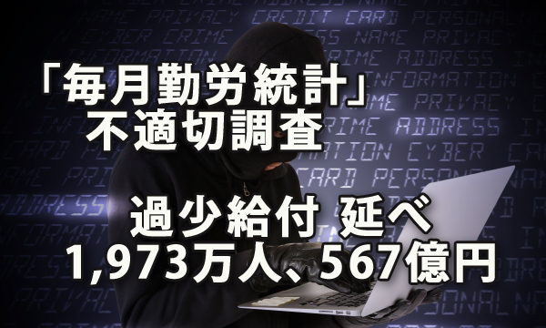 「毎月勤労統計」不適切調査で過少給付延べ1,973万人、567億円