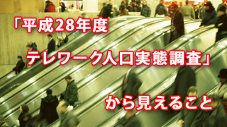 「平成28年度 テレワーク人口実態調査」から見えること