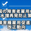 国の障害者雇用水増再発防止策と障害種雇用促進法改正動向