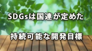 SDGsは国連が定めた持続可能な開発目標